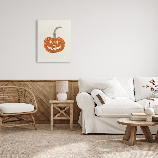 Stupell Industries Casual Jack-o-Lantern Smile Canvas Wall Art